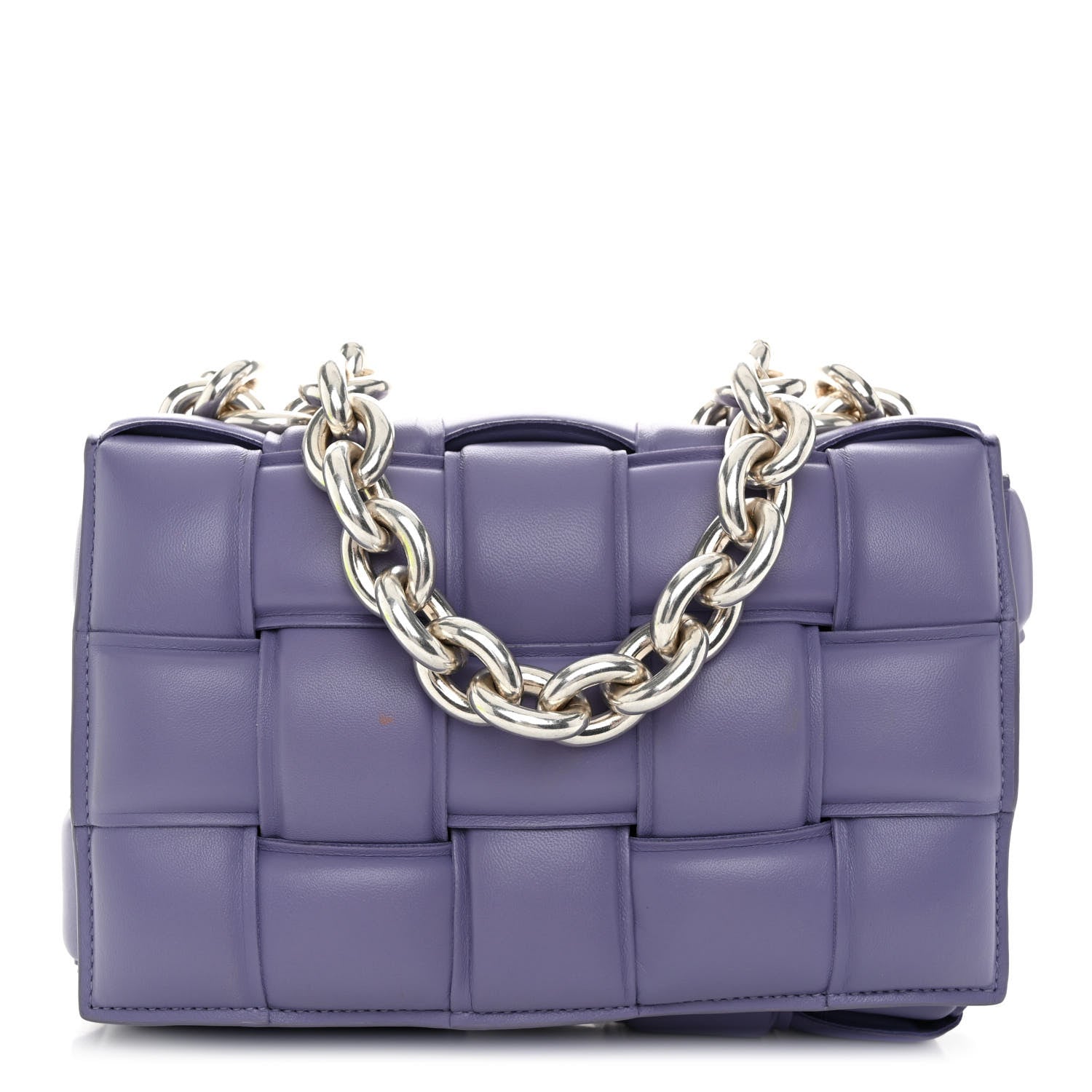 Bottega Veneta Lambskin Maxi Intreccio Padded Chain Cassette Crossbody Bag Lavender 1 of 10