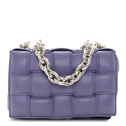 Bottega Veneta Lambskin Maxi Intreccio Padded Chain Cassette Crossbody Bag Lavender 1 of 10