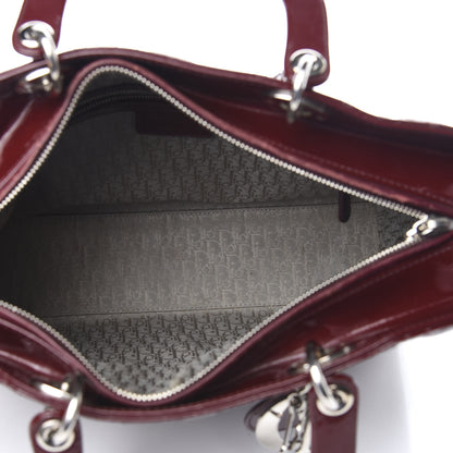 Christian Dior Patent Cannage Large Lady Dior Burgundy 6 of 12