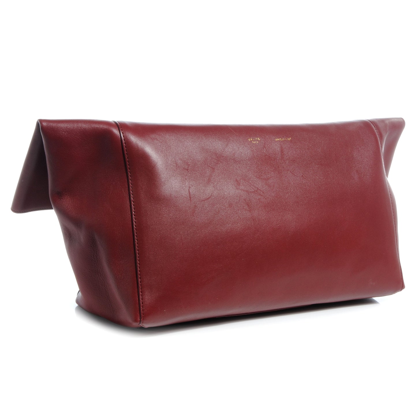 Calfskin Folded Clutch Burgundy