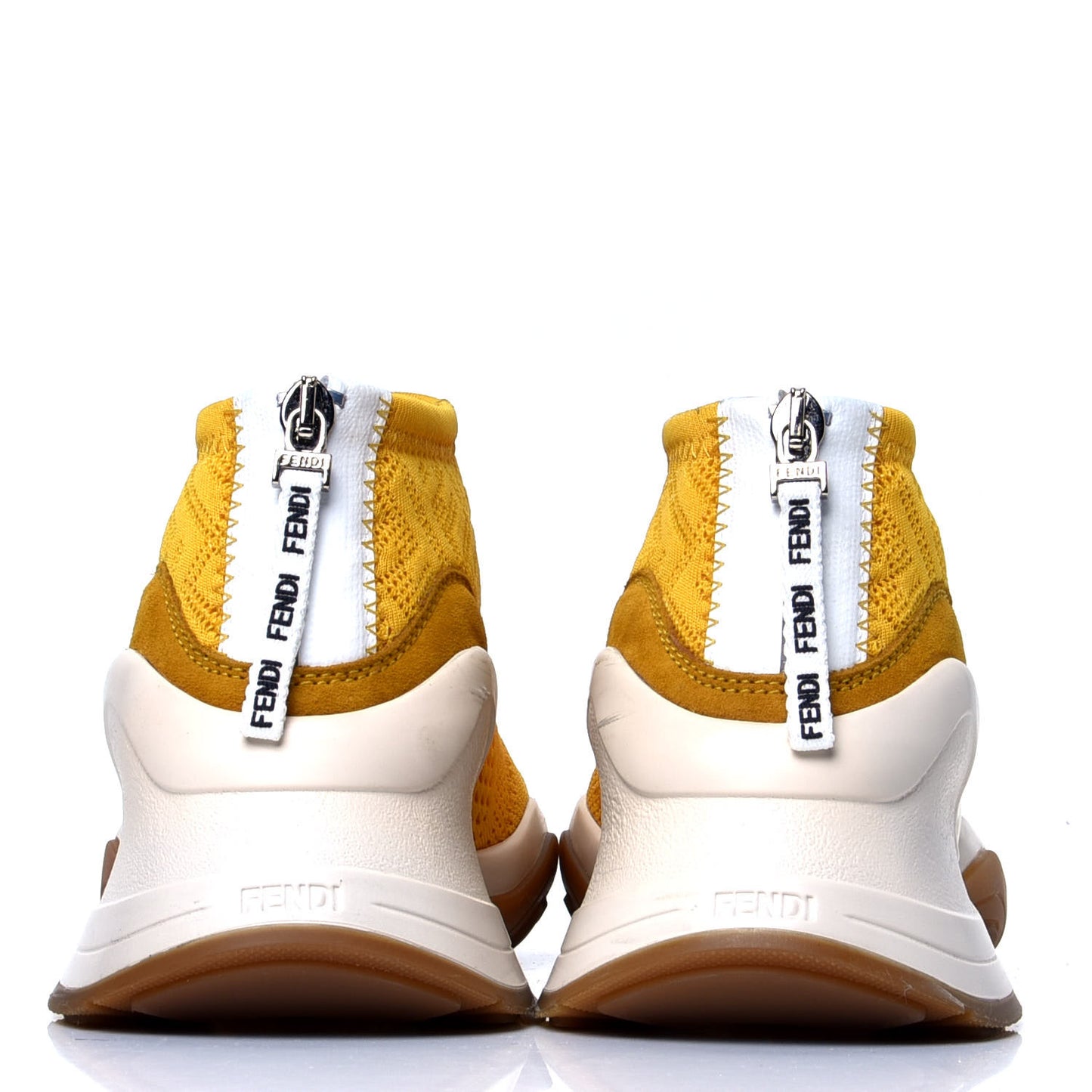 Technical 3D Mesh Womens FFluid Zip Up Sneakers 37.5 Reggae Corn White