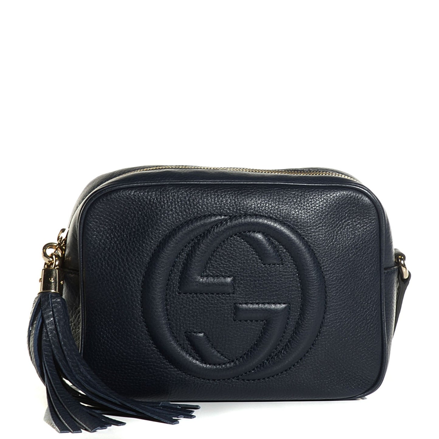 Pebbled Calfskin Small Soho Disco Bag Blue