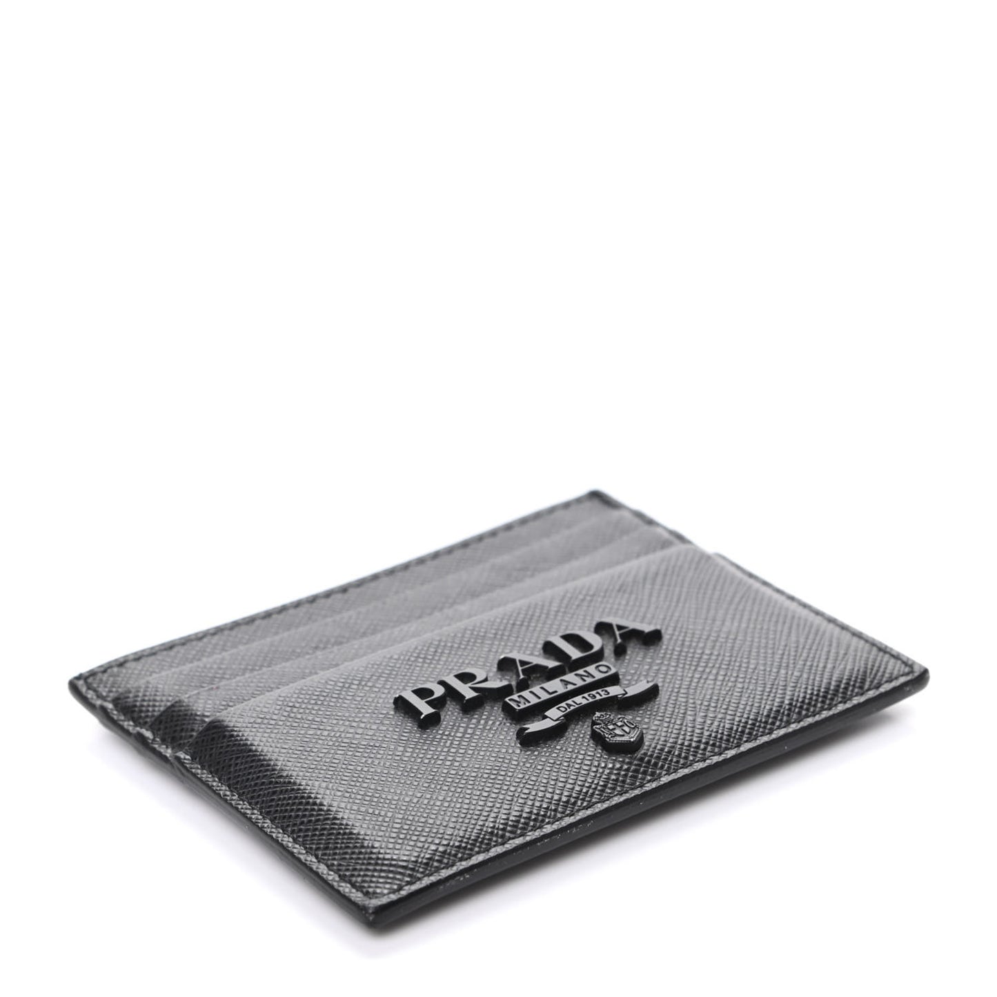 Saffiano Shine Monochrome Card Holder Black