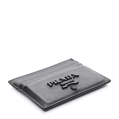 Prada Saffiano Shine Monochrome Card Holder Black 4 of 7