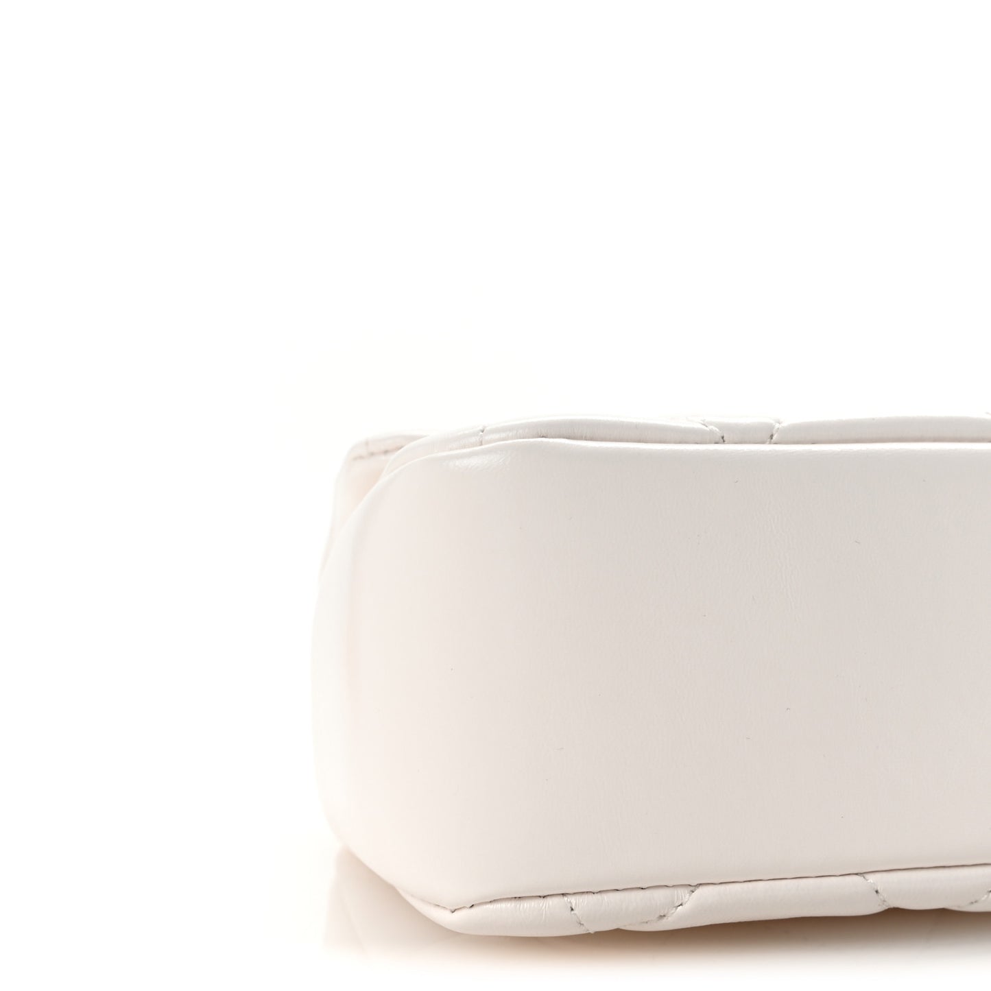 Shiny Lambskin Quilted Mini Coco Trip Flap Bag White