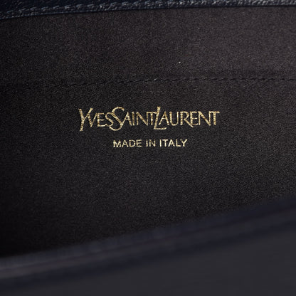 Saint Laurent Calfskin Monogram Large Belle De Jour Clutch Navy 6 of 7