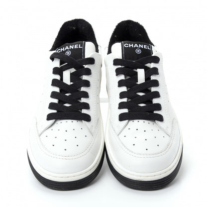 Chanel Calfskin Womens Logo Sneakers 40 Black White 5 of 11