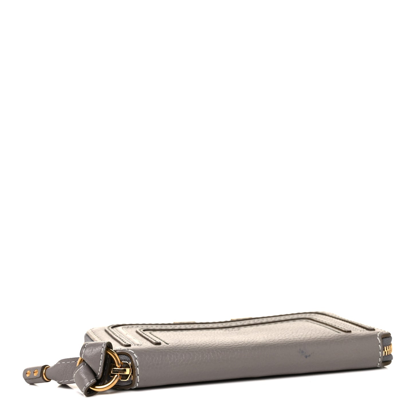 Calfskin Marcie Long Zip Around Wallet Cashmere Grey