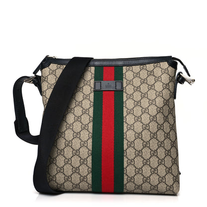 Gucci GG Supreme Monogram Web Messenger Bag Black 1 of 9