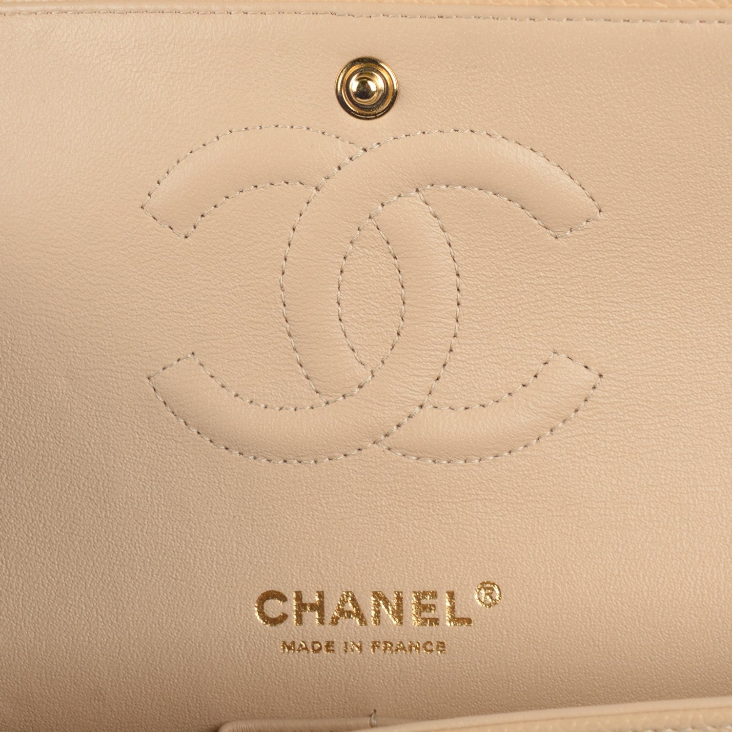 Chanel Caviar Quilted Medium Double Flap Beige Clair 11 of 16