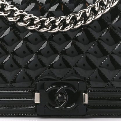 Chanel Patent Calfskin Quilted Medium Plexiglass Boy Flap Black 8 of 10