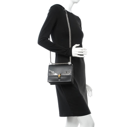 Fendi Vitello Liberty Lucido Metal Monster Eyes Studded Small Kan I Shoulder Bag Black 2 of 8