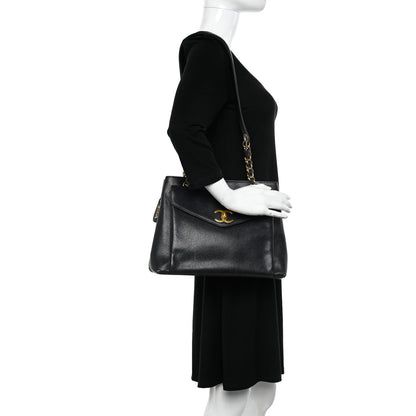 Chanel Caviar Flap Shoulder Bag Black 2 of 10
