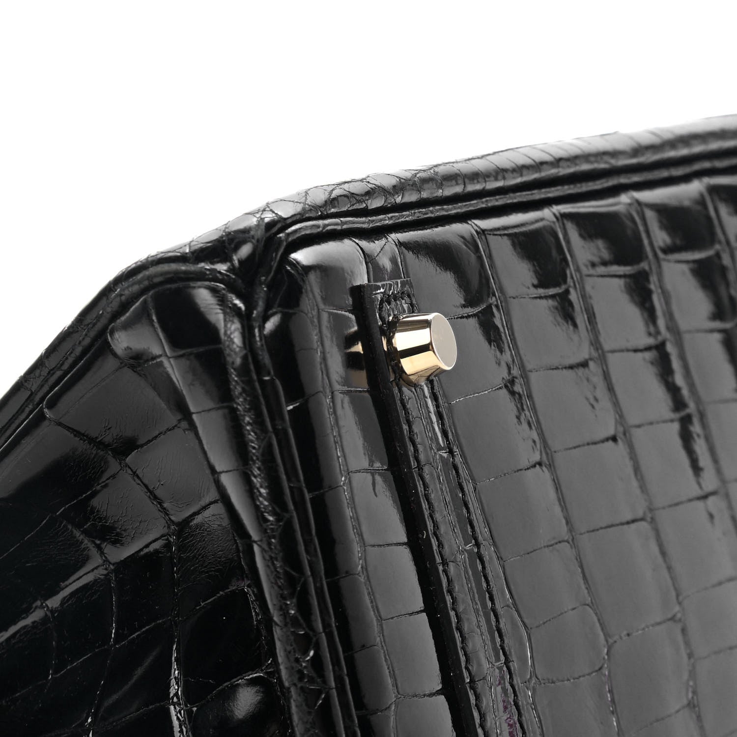 Hermes Shiny Niloticus Crocodile Birkin 30 Black 7 of 33