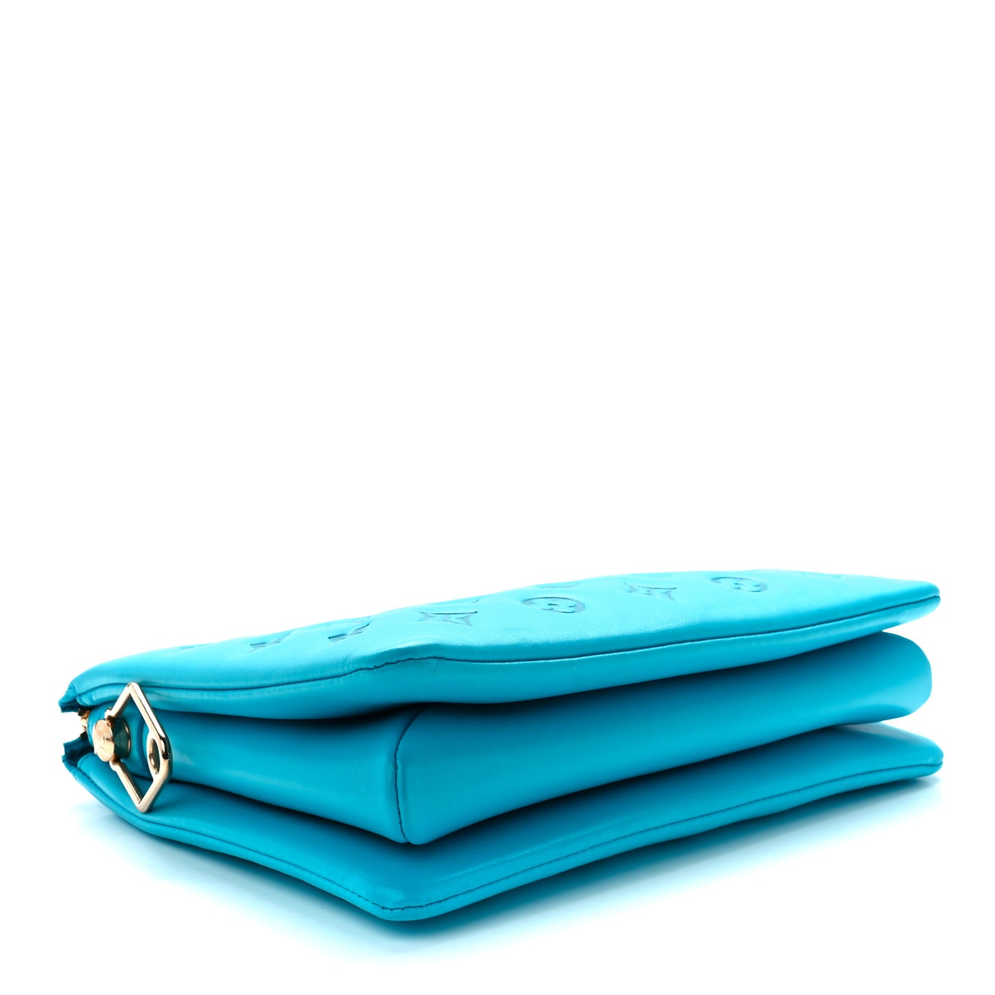 Lambskin Embossed Monogram Coussin PM Turquoise