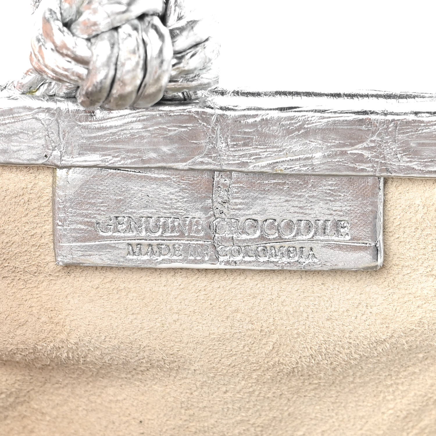 Nancy Gonzalez Metallic Crocodile Chain Clutch Silver 7 of 11