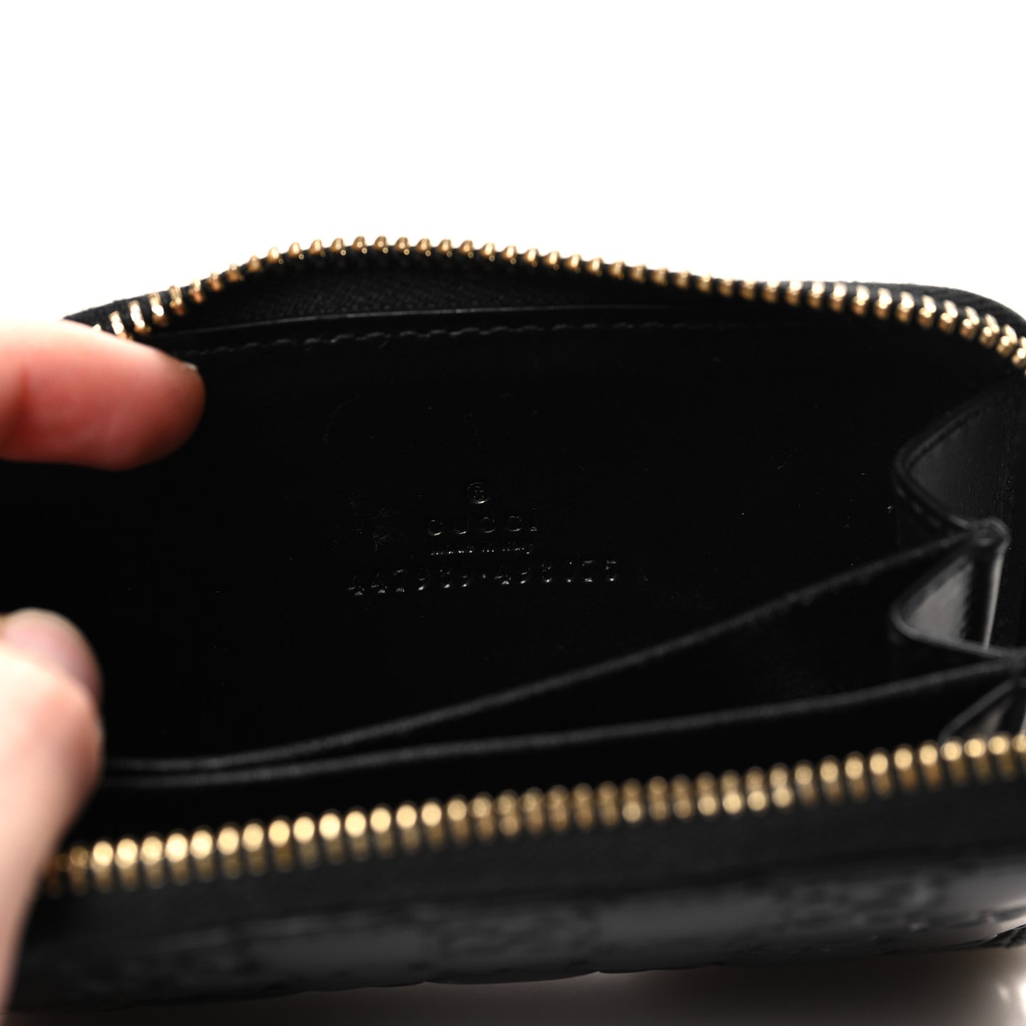 Guccissima Zip Around Card Case Black