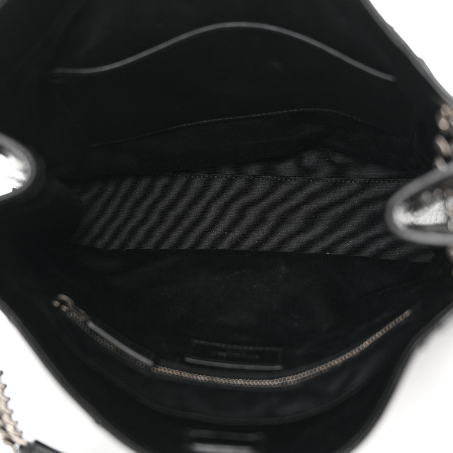 Saint Laurent Crinkled Calfskin Matelasse Monogram Medium Niki Shopper Tote Black 5 of 12