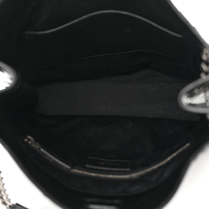 Saint Laurent Crinkled Calfskin Matelasse Monogram Medium Niki Shopper Tote Black 5 of 12