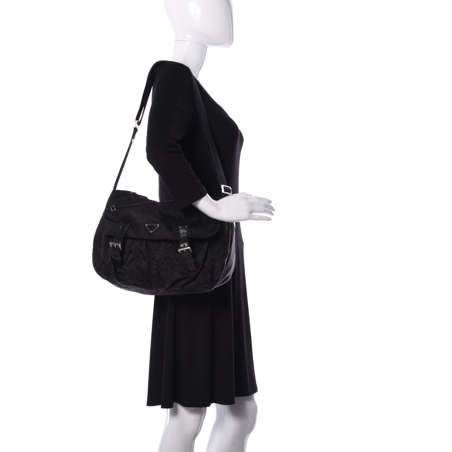 Nylon Vela Messenger Bag Black