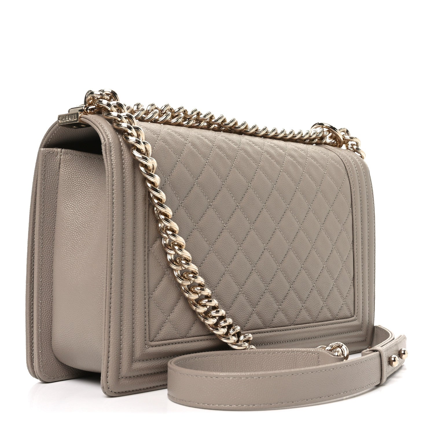 Chanel Caviar Quilted New Medium Boy Flap Dark Beige 3 of 11