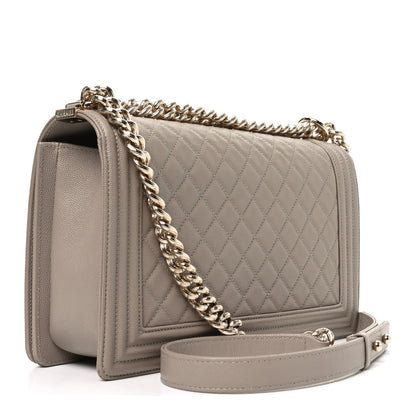 Chanel Caviar Quilted New Medium Boy Flap Dark Beige 3 of 11