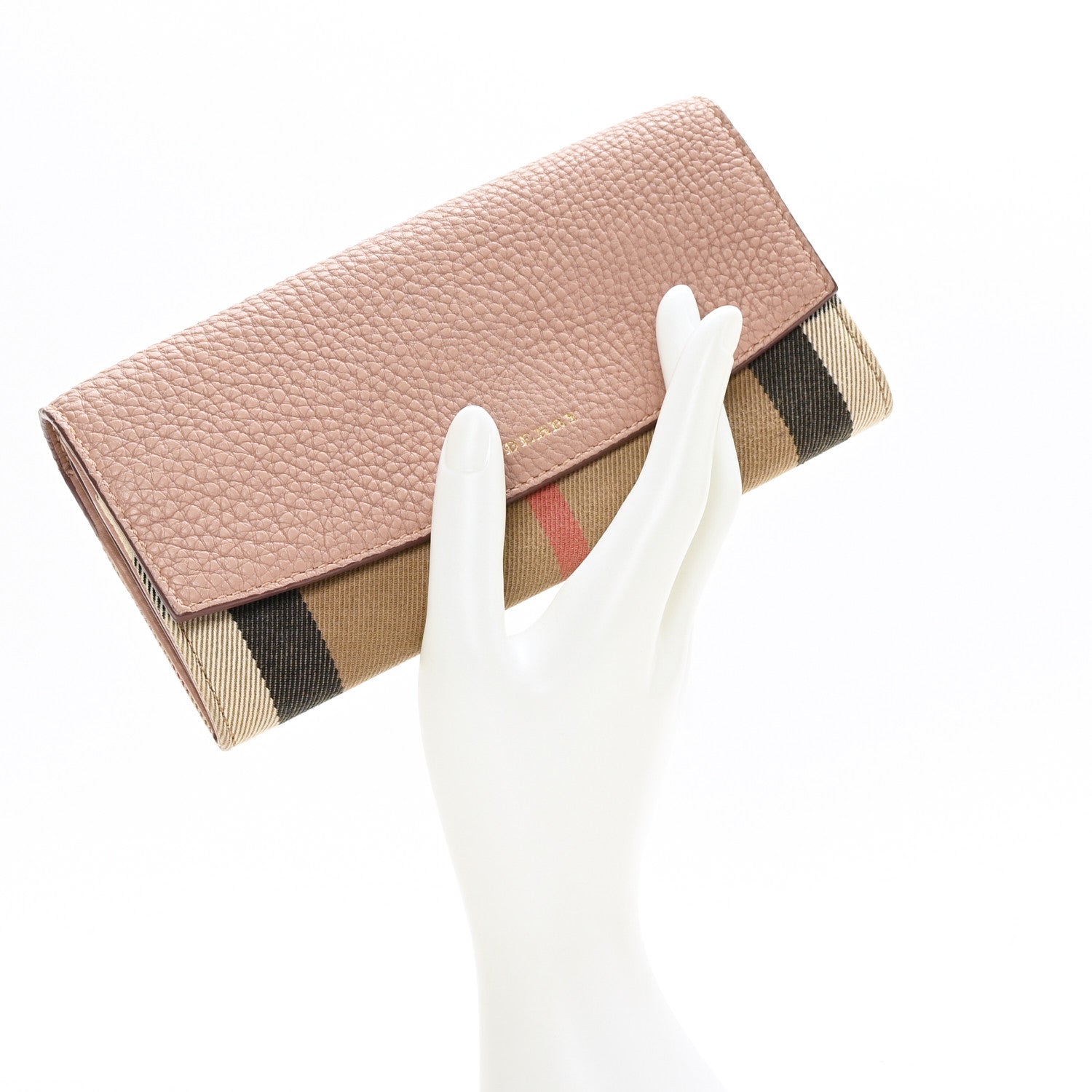 Burberry Calfskin House Check Porter Continental Wallet Pale Orchid 2 of 8