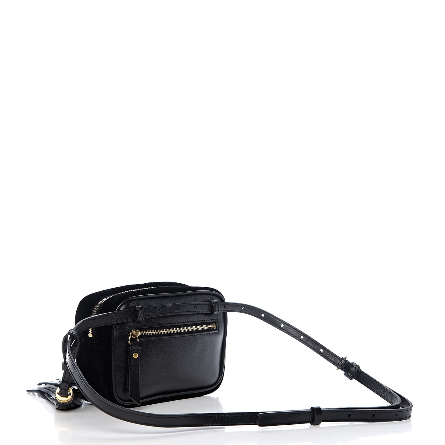 Velour Matelasse Monogram Lou Belt Bag Black