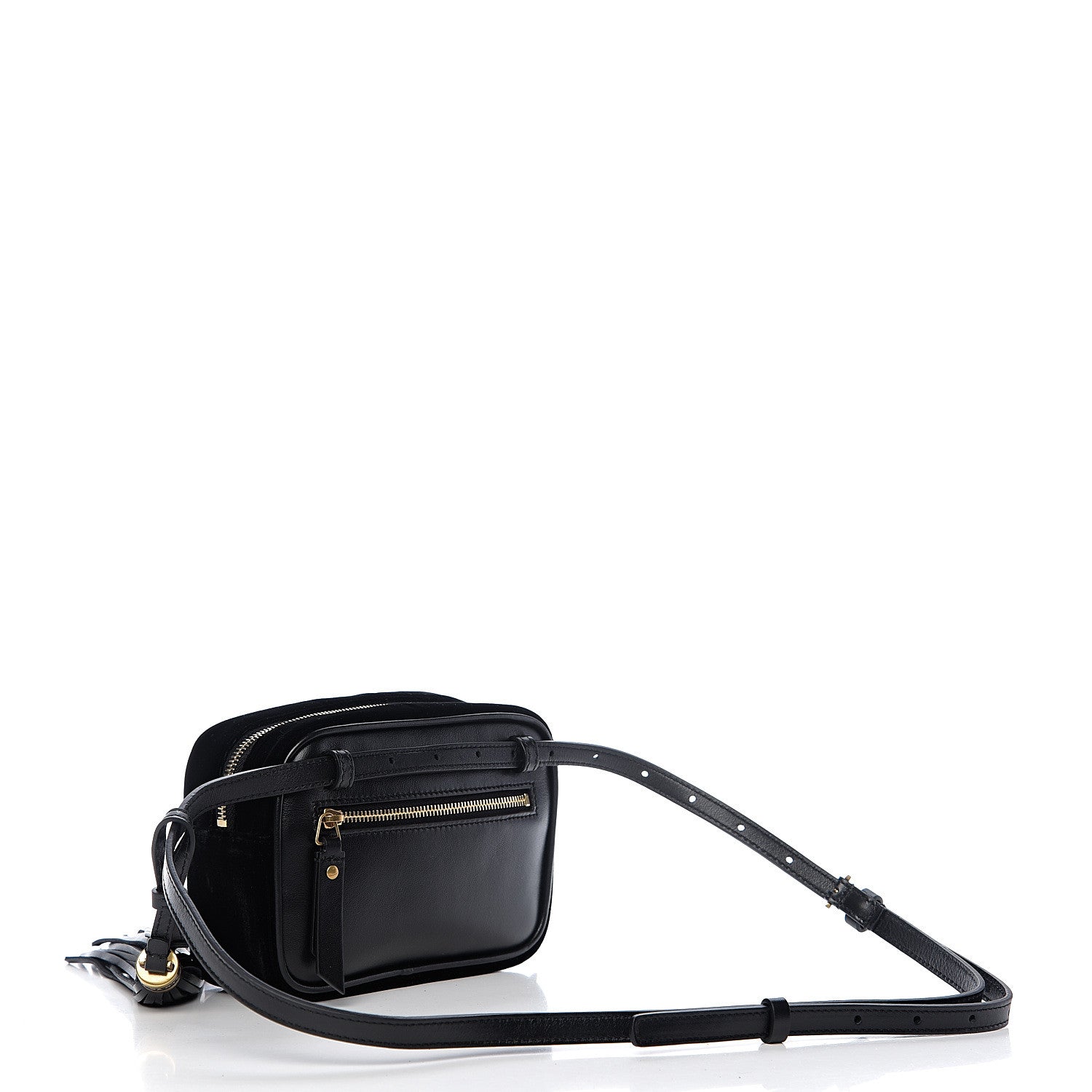 Saint Laurent Velour Matelasse Monogram Lou Belt Bag Black 2 of 8