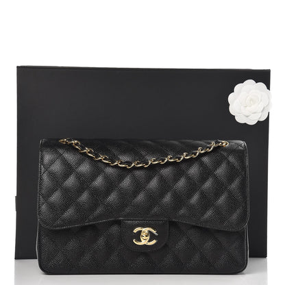 Chanel Caviar Quilted Jumbo Double Flap Black 9 of 9