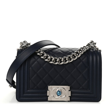 Chanel Lambskin Quilted Small Boy Flap Navy 1 of 11