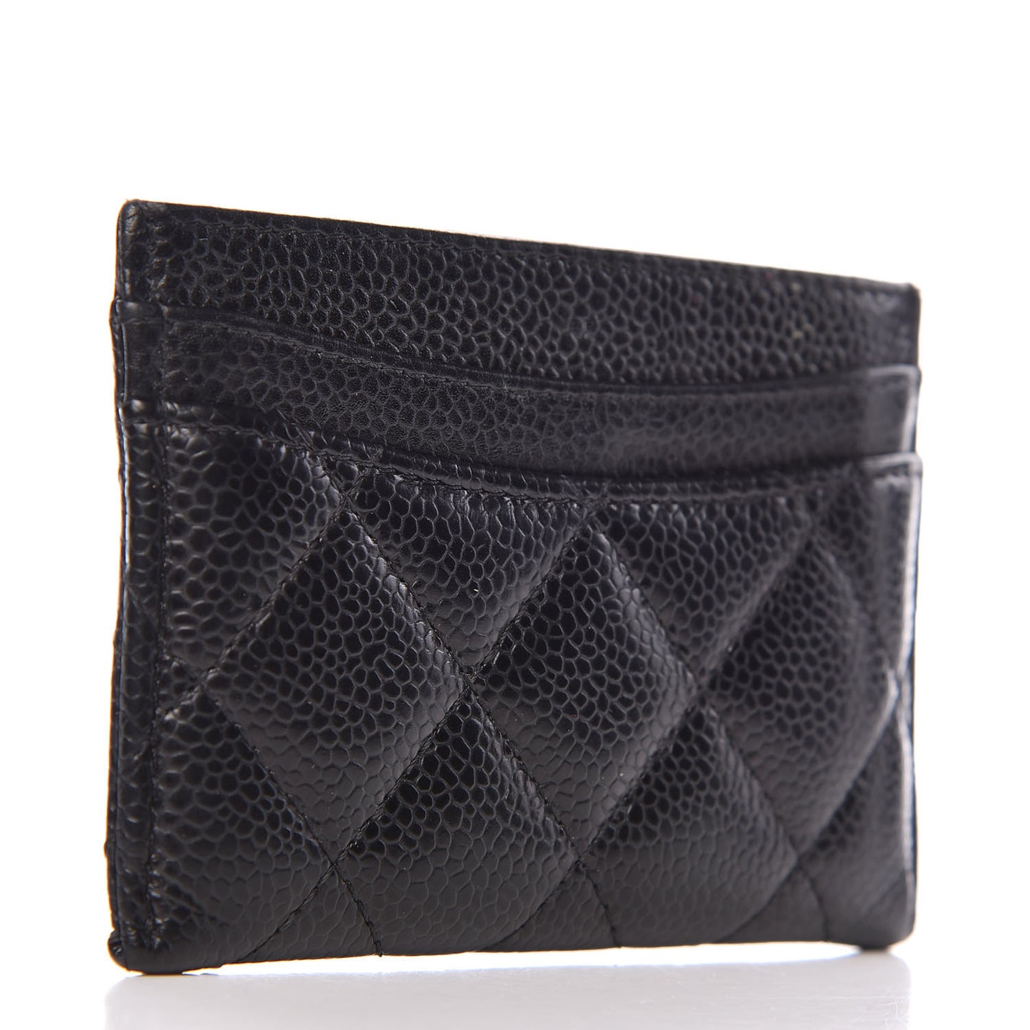 Caviar Quilted Card Holder Black
