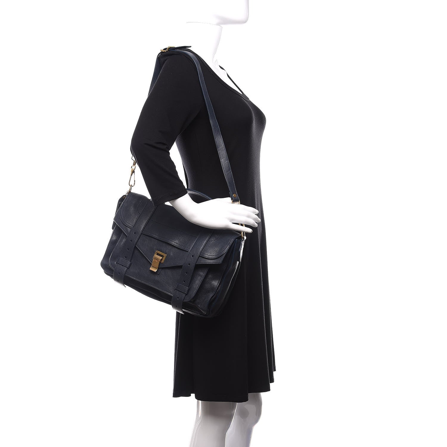 Proenza Schouler Lambskin Medium PS1 Satchel Midnight 2 of 10