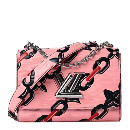 Louis Vuitton Epi Chain Flower Twist Shoulder Bag MM Pink 4 of 10