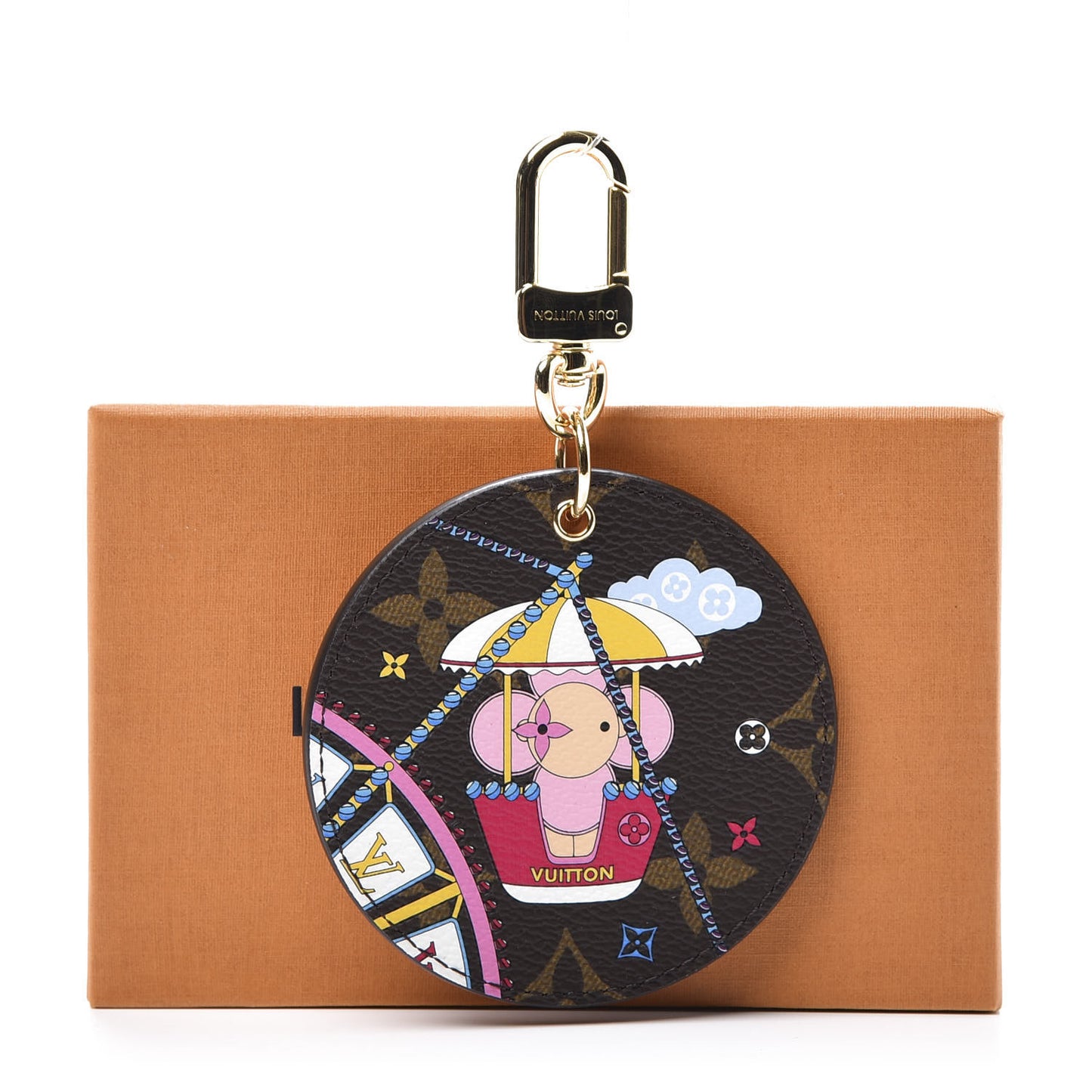 Monogram 2020 Christmas Animation Big Wheel Bag Charm Key Ring Rose Ballerine