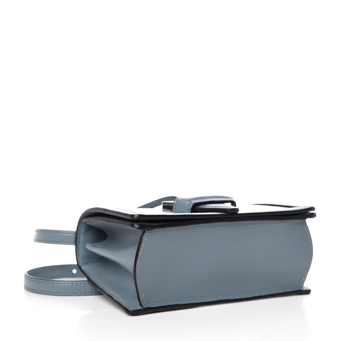 Calfskin Small Barcelona Shoulder Bag Stone Blue
