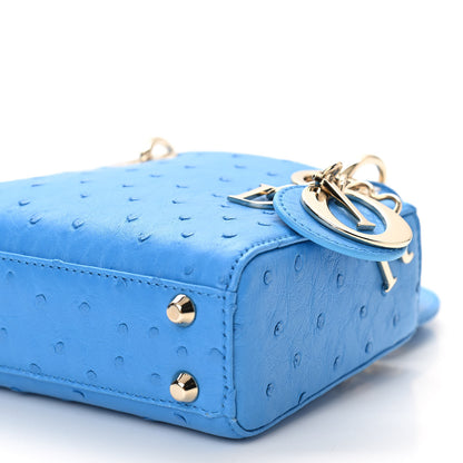 Christian Dior Ostrich Micro Lady Dior Blue 9 of 9