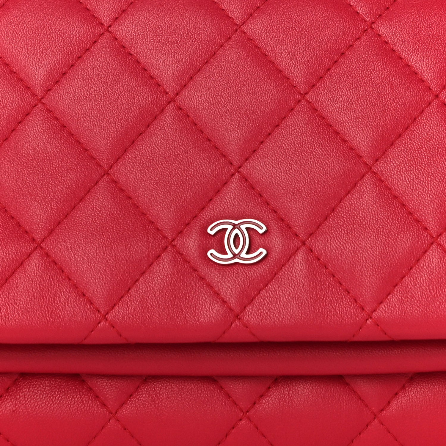 Chanel Lambskin Quilted CC Beauty Clutch Red 8 of 10