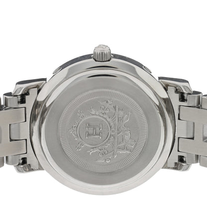 Hermes Stainless Steel Diamond Pink Mother of Pearl 24mm Clipper Nacre Quartz Watch 4 of 4