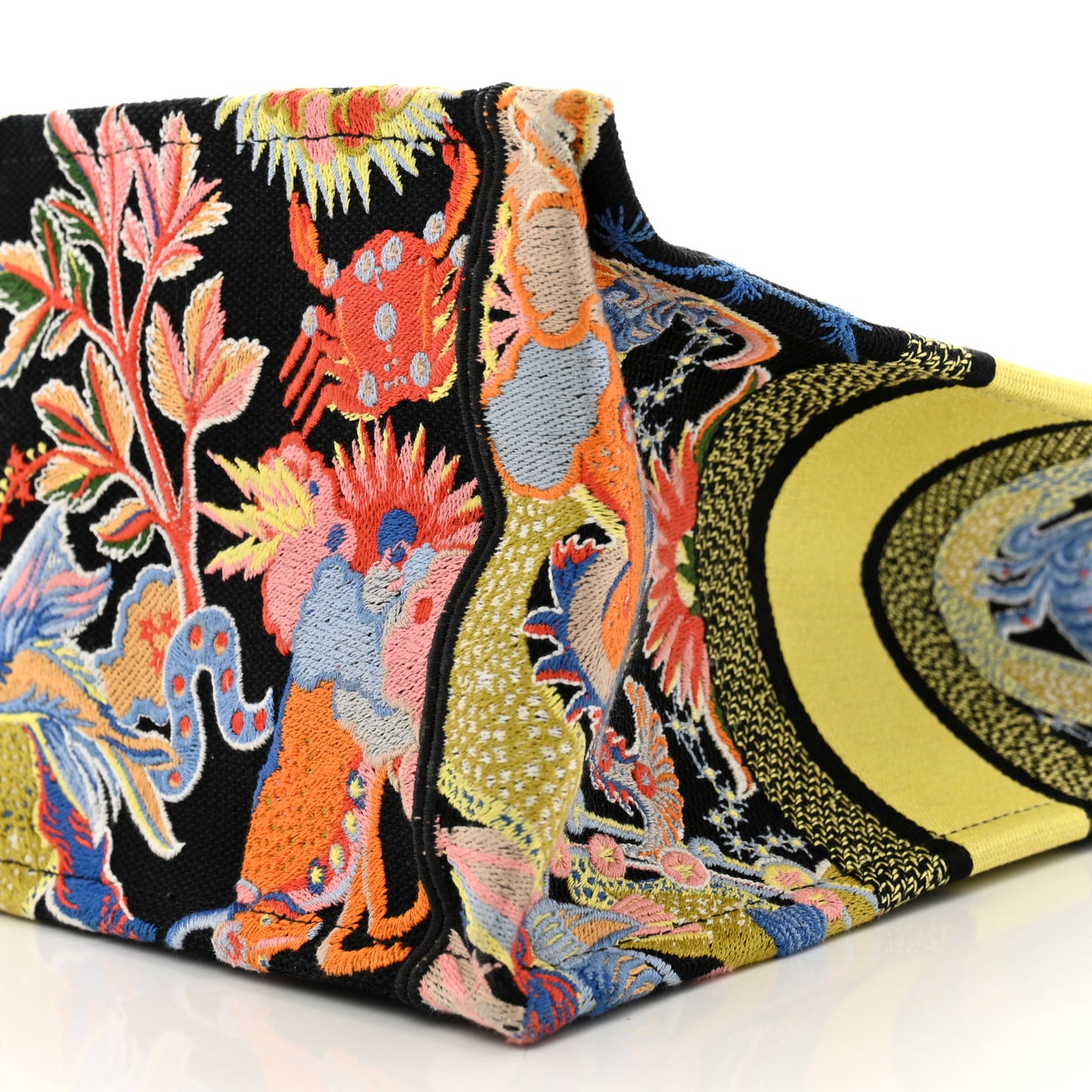 Canvas Zodiac Fantastico Embroidered Medium Book Tote Black Multicolor