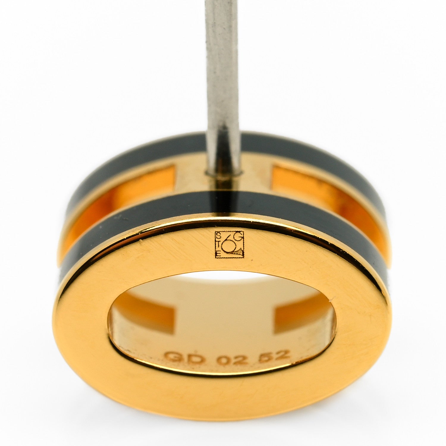 Hermes Gold Lacquered Pop H Earrings Black 4 of 4