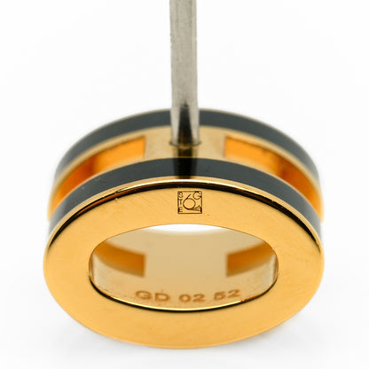 Hermes Gold Lacquered Pop H Earrings Black 4 of 4