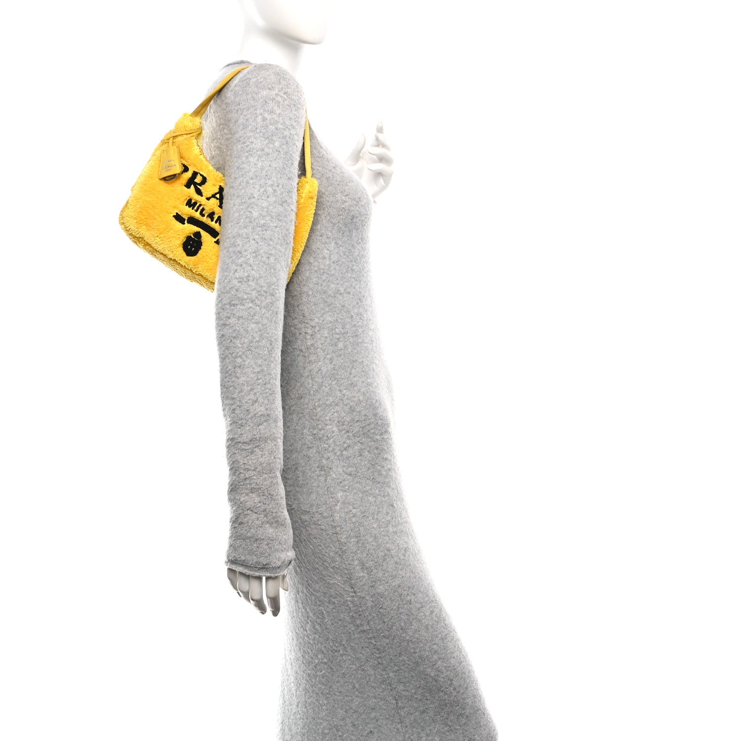 Prada Terry Cloth Mini Re-Edition 2000 Bag Giallo Black 2 of 9
