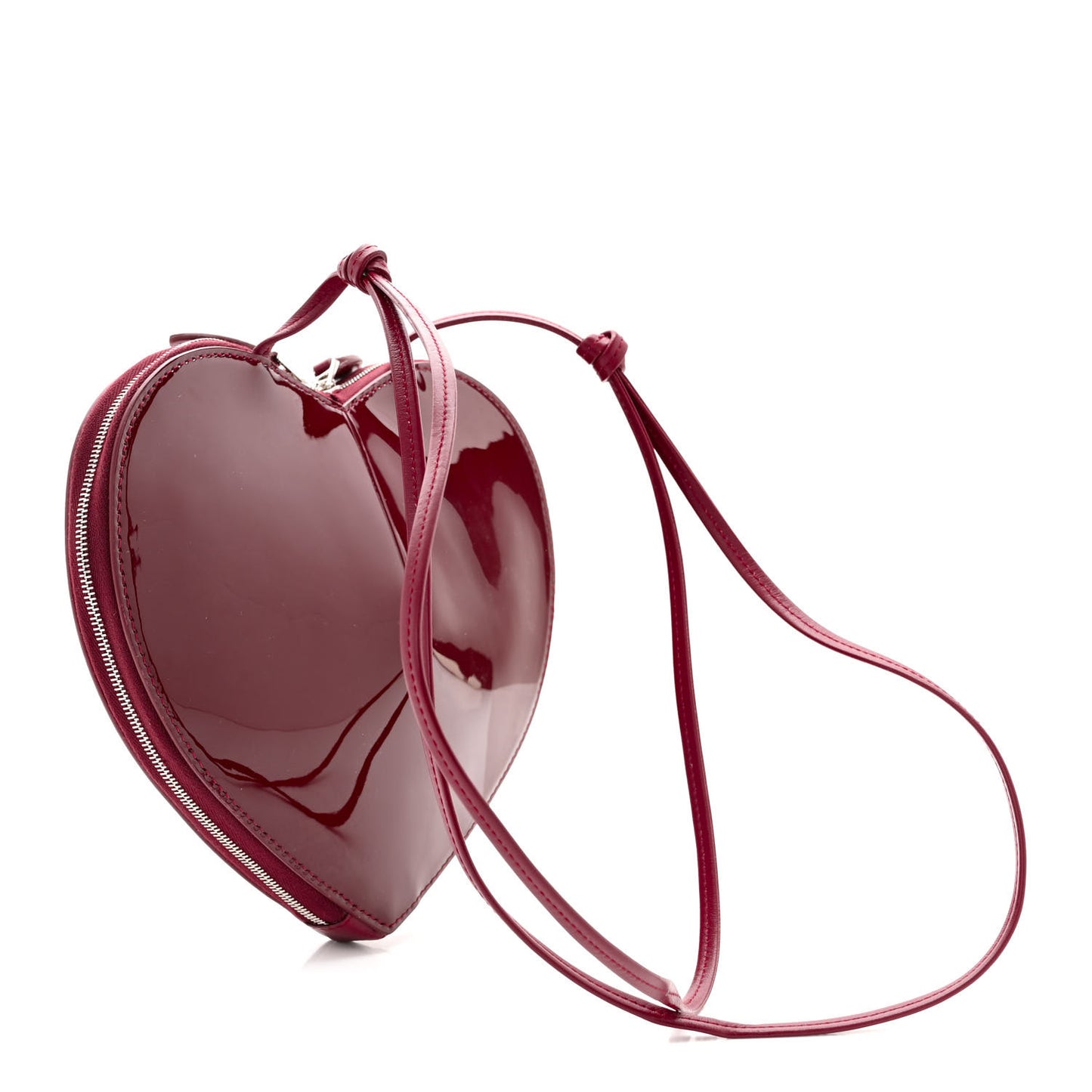 Patent Calfskin Le Coeur Bag Garnet Red