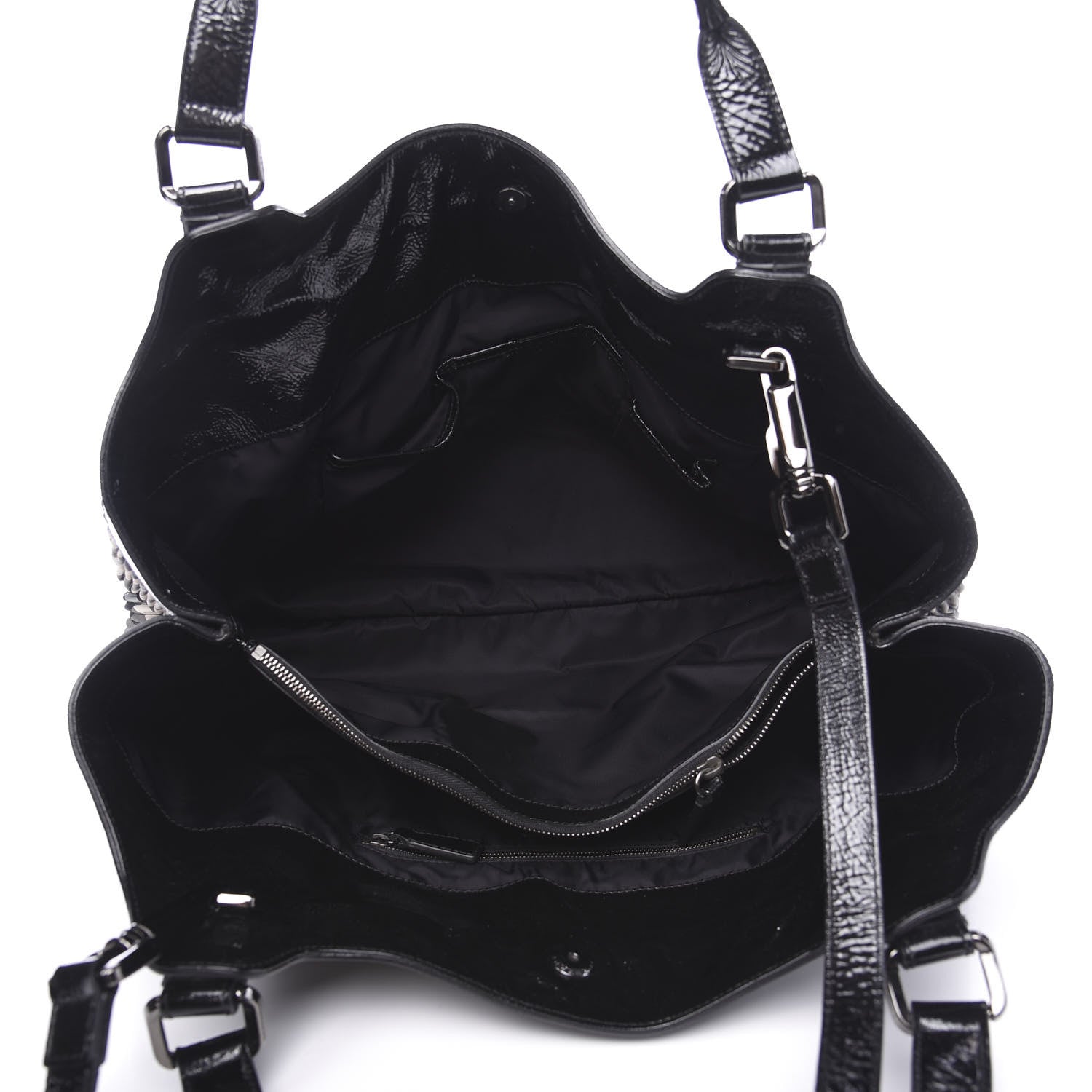 Burberry Nylon Beat Check Pleated East West Tote Black 4 of 9
