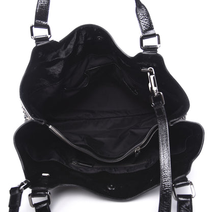 Burberry Nylon Beat Check Pleated East West Tote Black 4 of 9