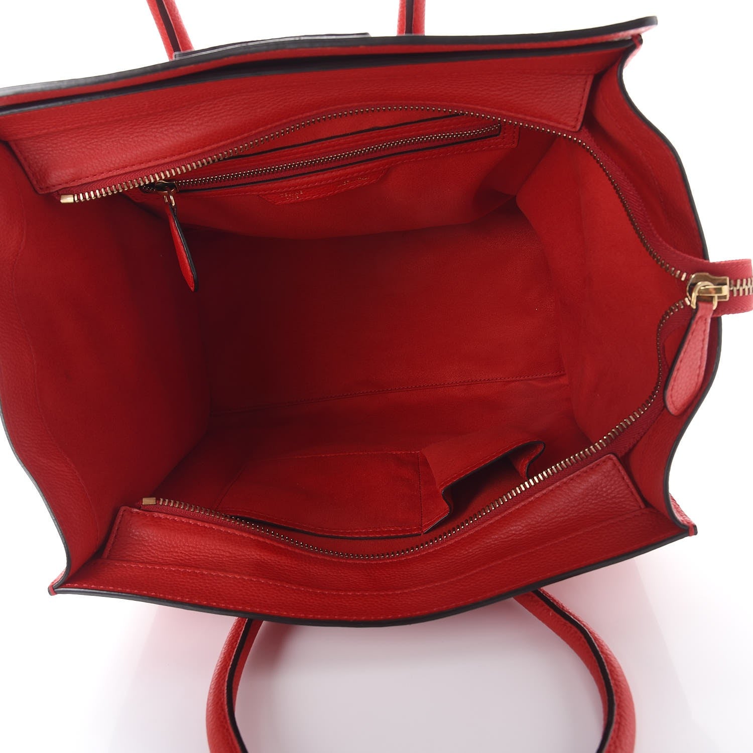 Celine Drummed Calfskin Mini Luggage Coquelicot 5 of 19
