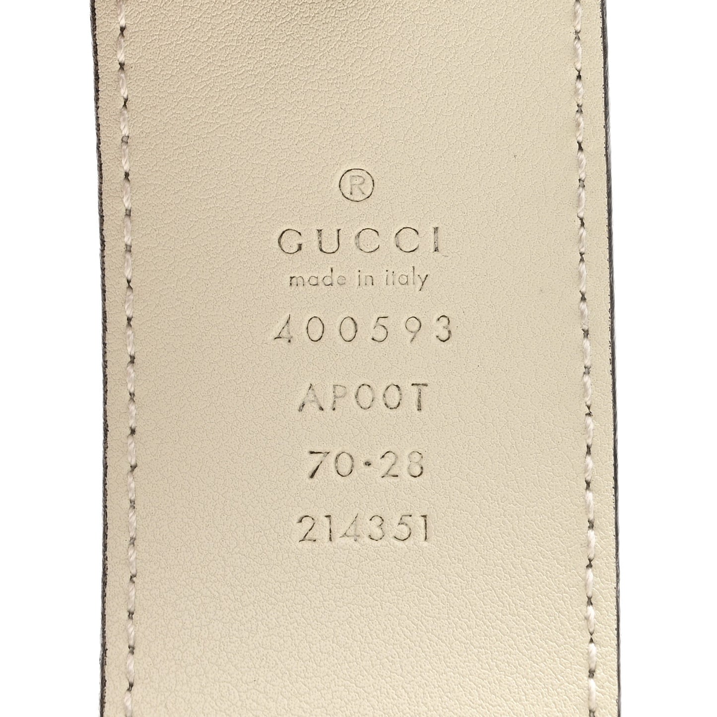 Calfskin Double G 40mm Belt 70 28 Mystic White
