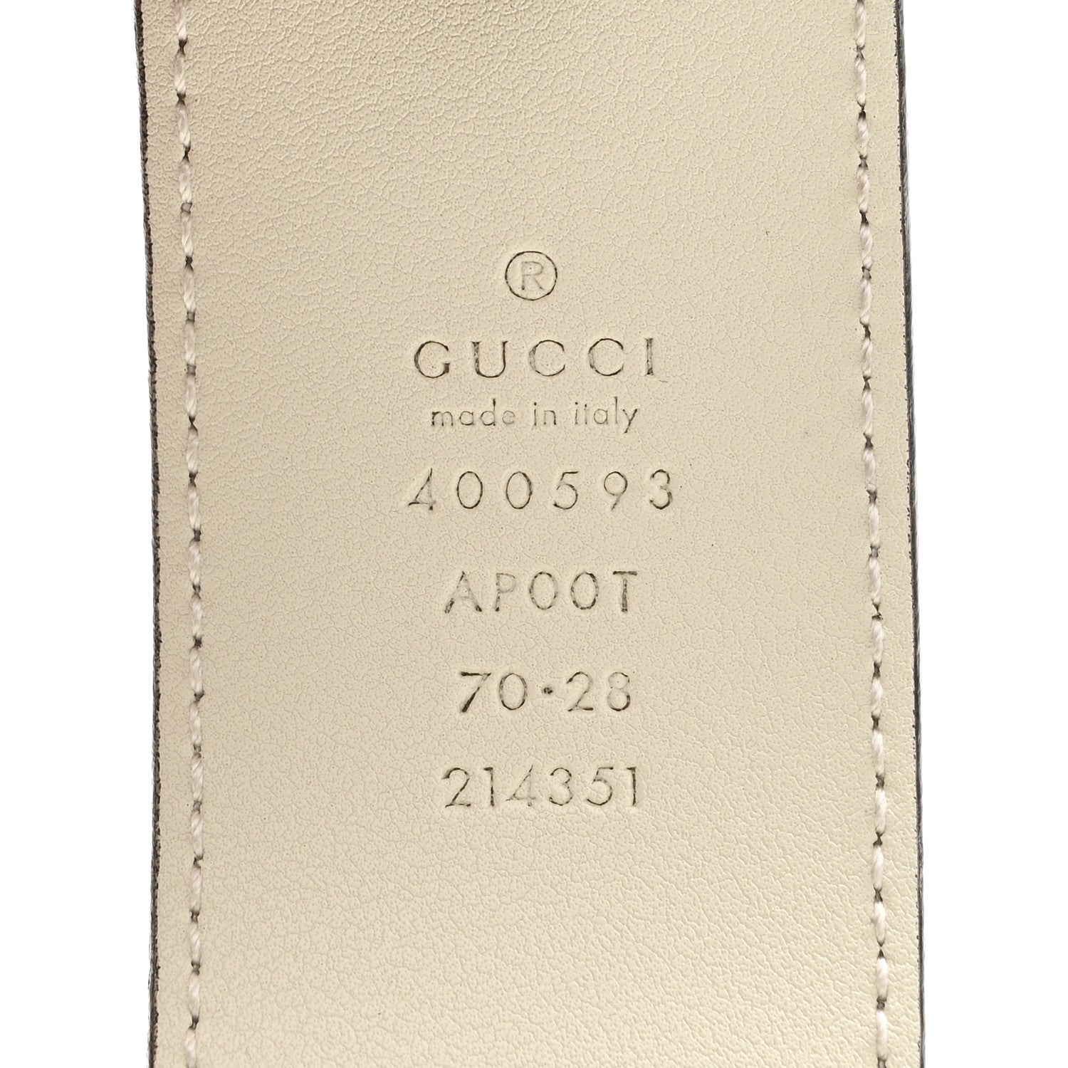 Gucci Calfskin Double G 40mm Belt 70 28 Mystic White 3 of 6