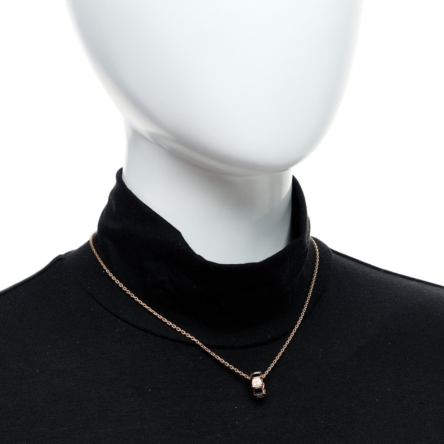 18K Rose Gold Diamond Black Onyx Serpenti Viper Pendant Necklace